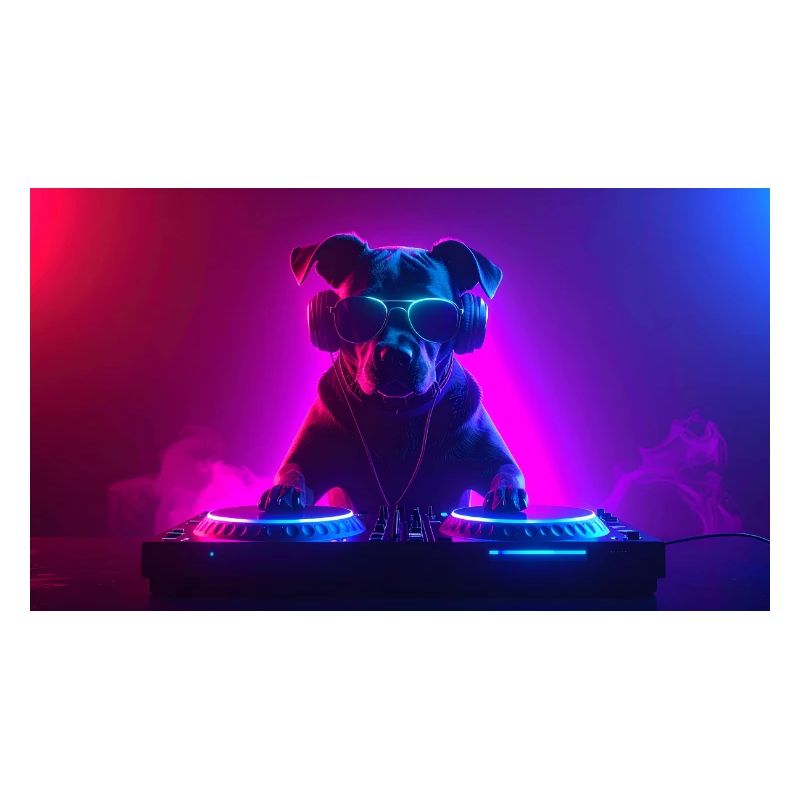 Neon DJ Dog
