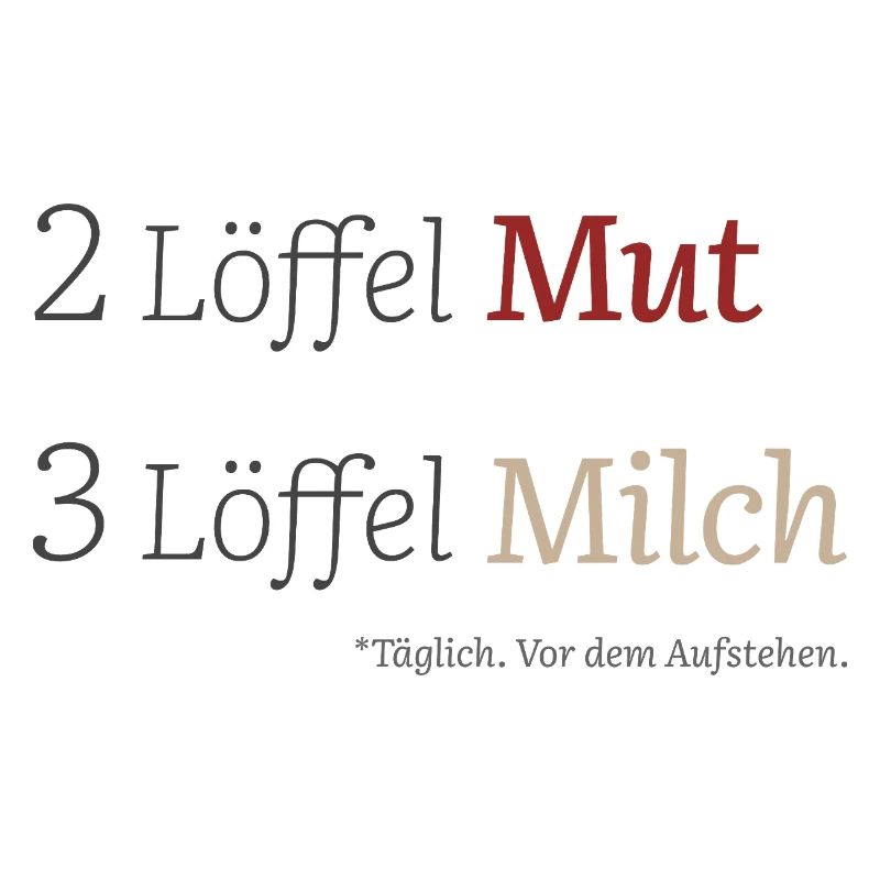 2 Löffel Mut 3 Löffel Milch – Mutmacherdesign