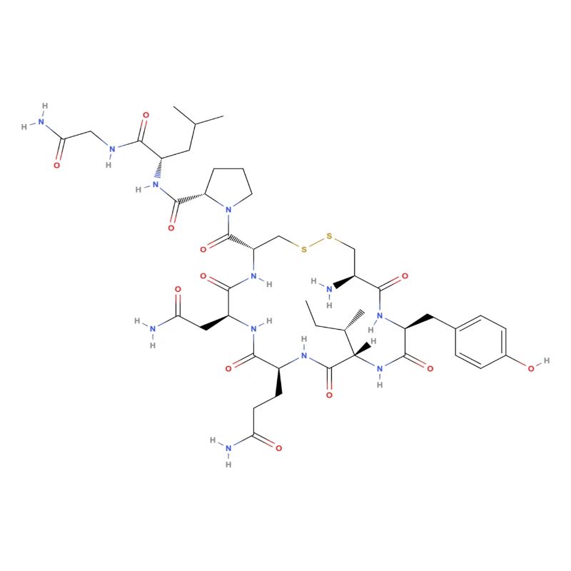 Molécule d’ocytocine - Formule structurale colorée
