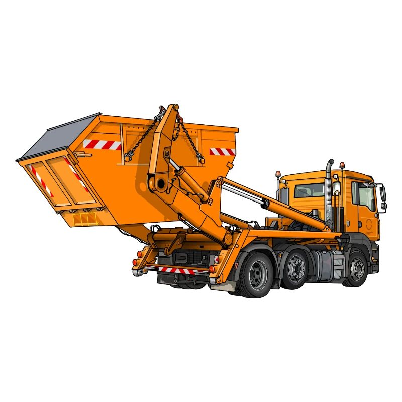 Truck with skip, skip loader