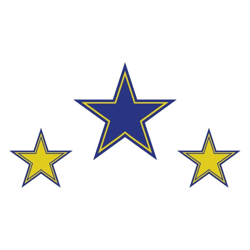 Abstract Star Patterns in Yellow and Blue