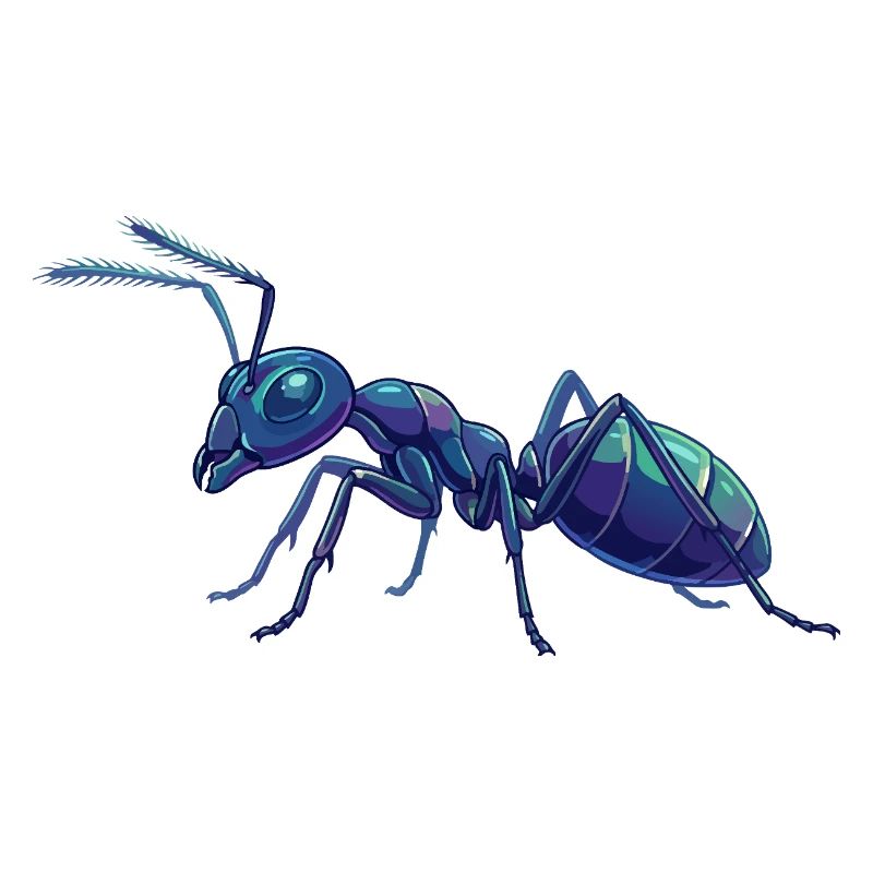 Détails de fourmis bleues Macro graphiques vectoriels Fourmis