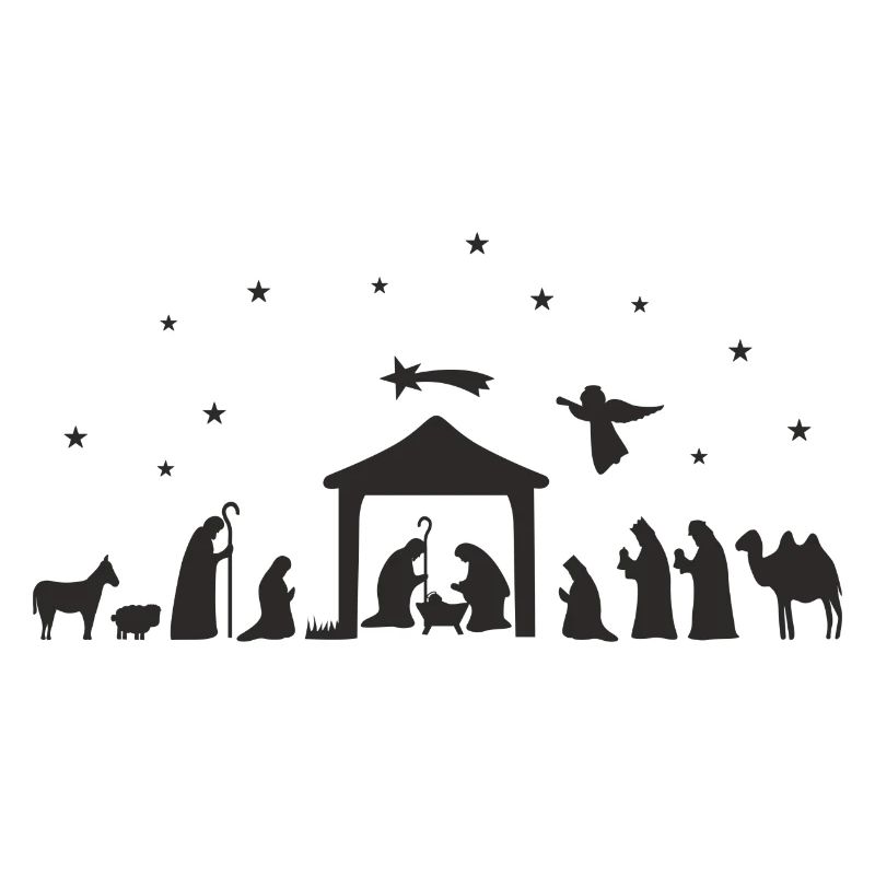 Weihnachtskrippe Silhouette Krippenszene