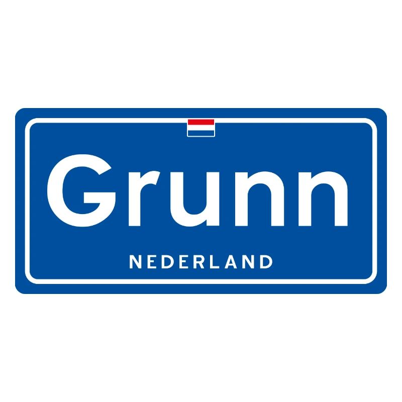 Panneau de nom de lieu Grunn (Groningue)