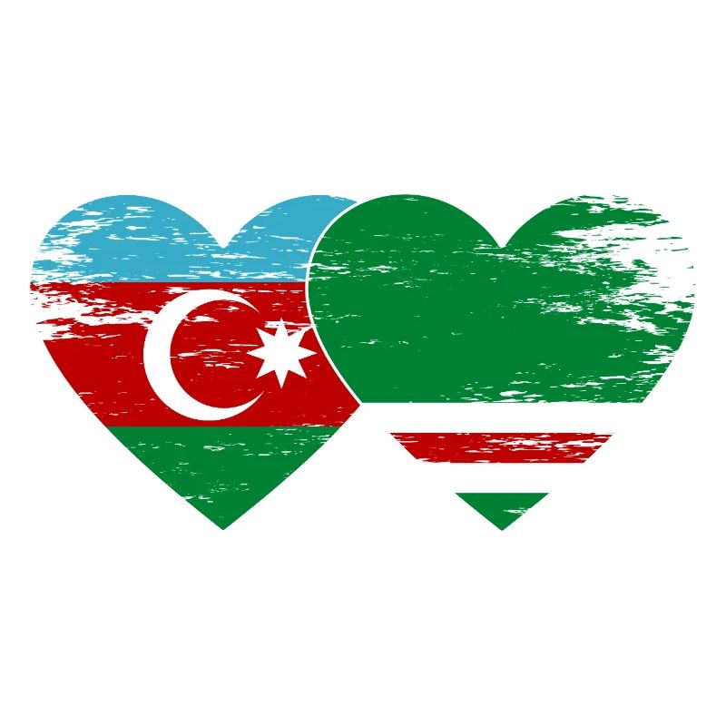 Azerbaïdjan Drapeau de la Tchétchénie Coeur utilisé
