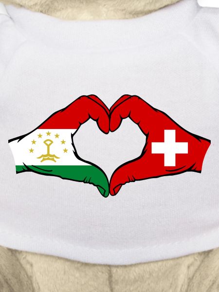 Schweiz Tadschikistan Flaggenherz 