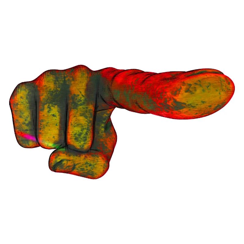 Farbexplosion Zeigefinger