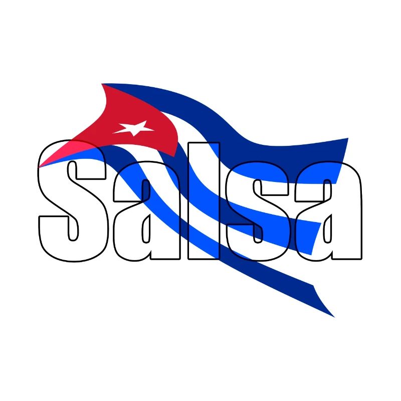 Fond avec salsa écrite drapeau cubain