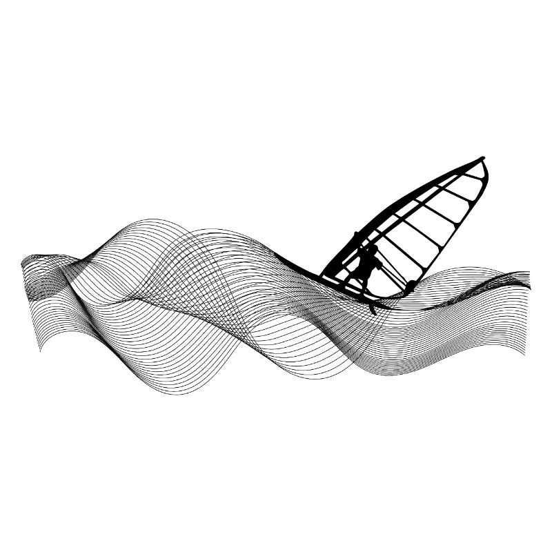 Véliplanchiste sur structure de vagues