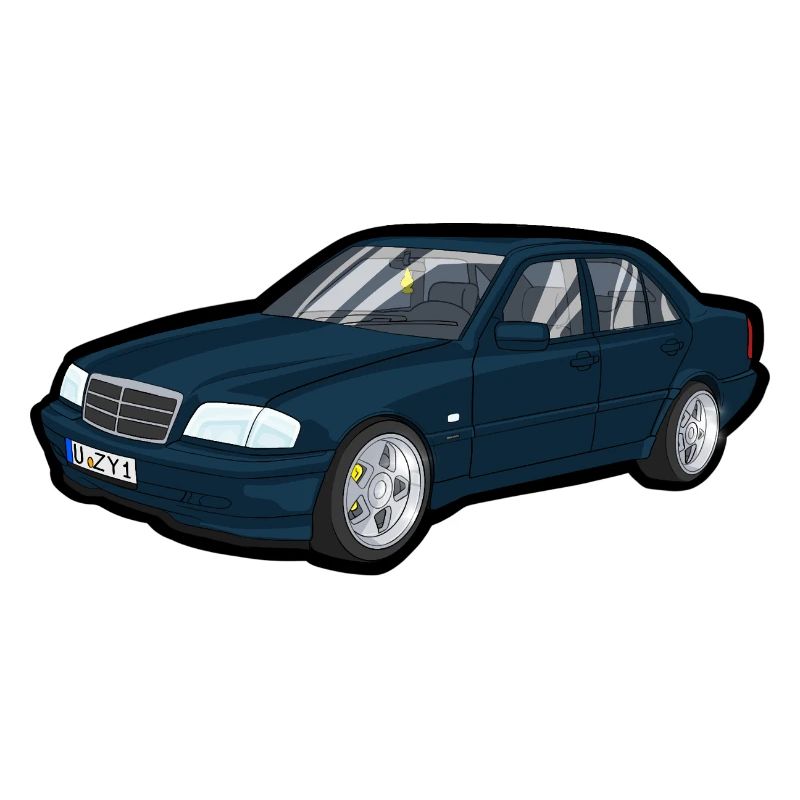 Blauer Oldtimer Cartoon Auto