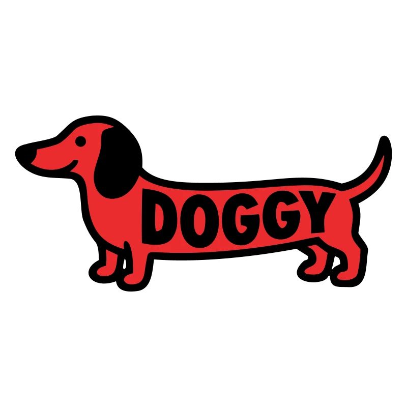 Dackel Hund Doggy Spruch Rot