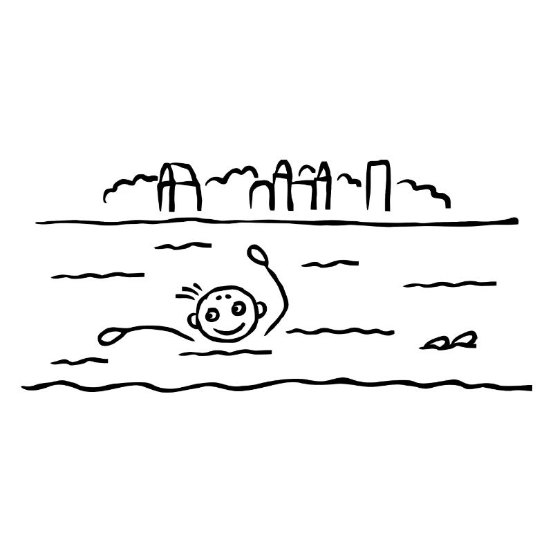 Schwimmer Schwimmen im Fluss oder See