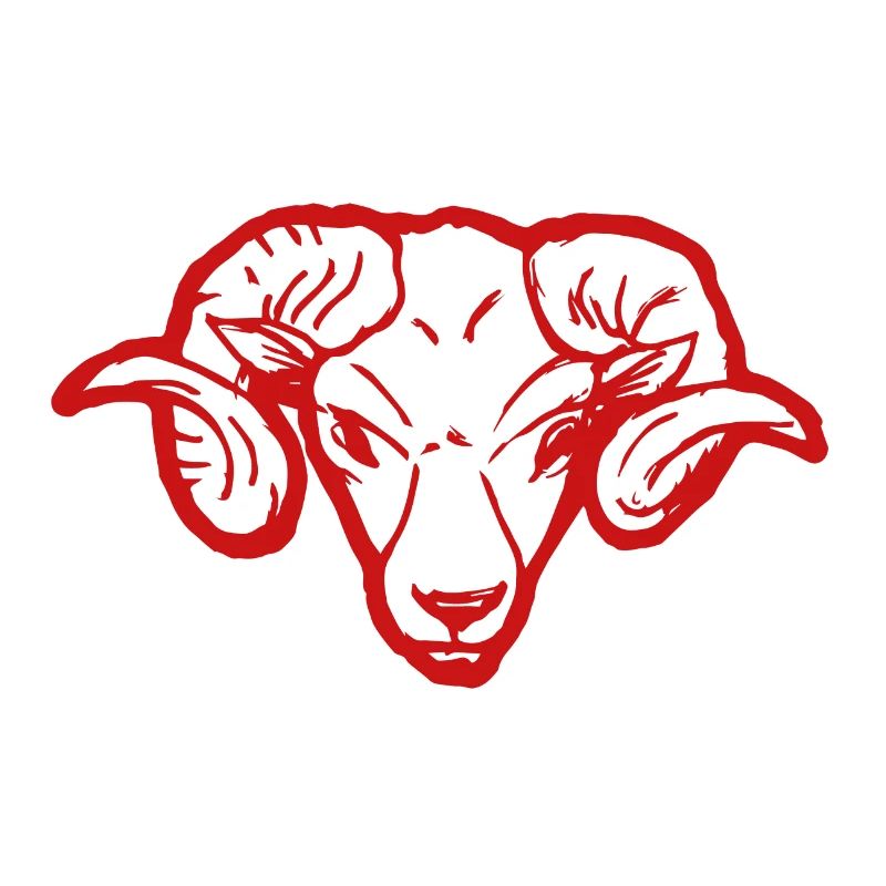 Roter Widderkopf Rammbock Geschenkidee Teufel