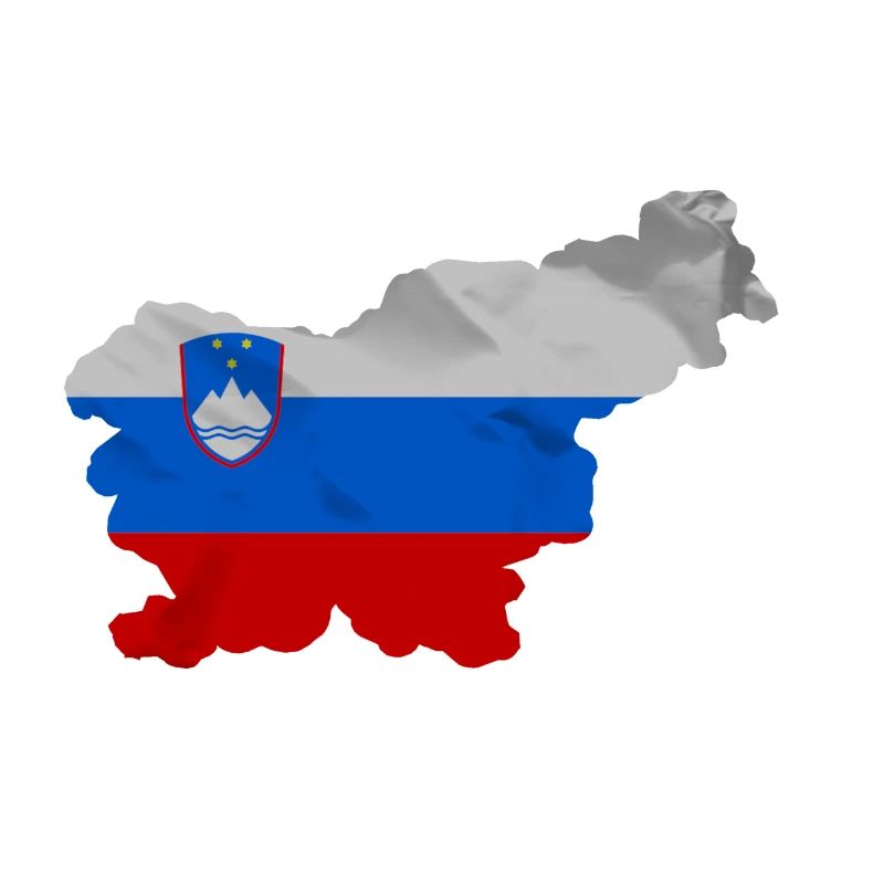 Drapeau de la Slovénie en forme de pays