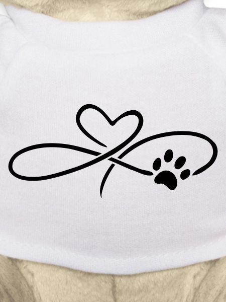 Infinity Herz mit Pfote Hund Katze