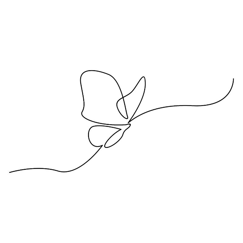 Minimalist butterfly in line art