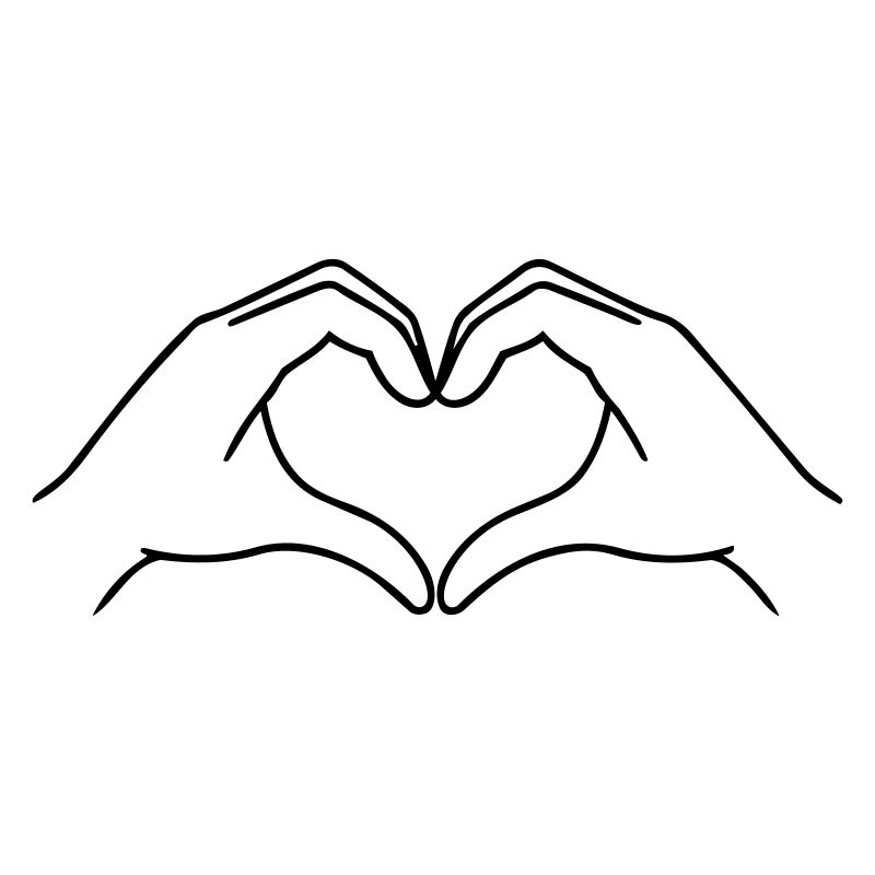 Heart Hands Line Art | K-Pop Love