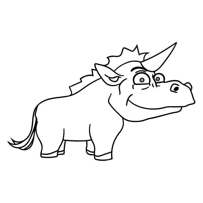 dickes männliches einhorn comic cartoon