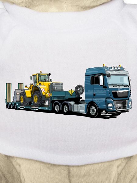 Low-loader with excavator