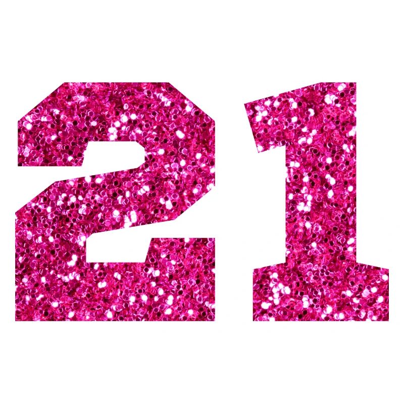 Nummer 21 Pink Glitter - 21. Geburtstag