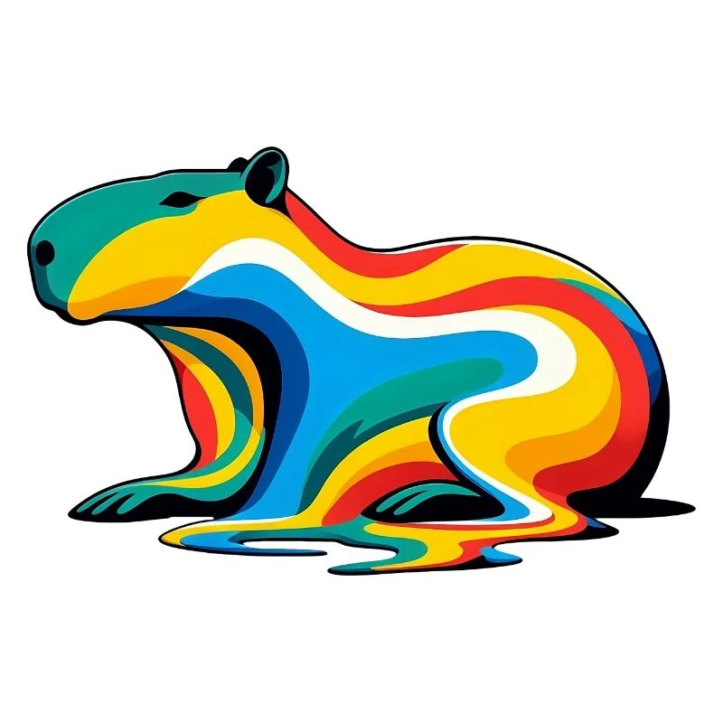 Schmelzendes Regenbogen-Capybara