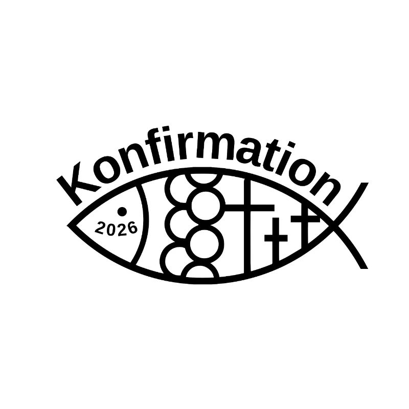 Confirmation 2026 Poisson avec 3 croix Symbole