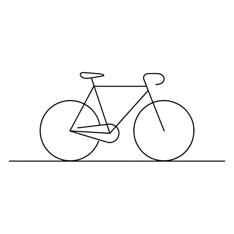 Modern Bicycle Line Art Silhouette
