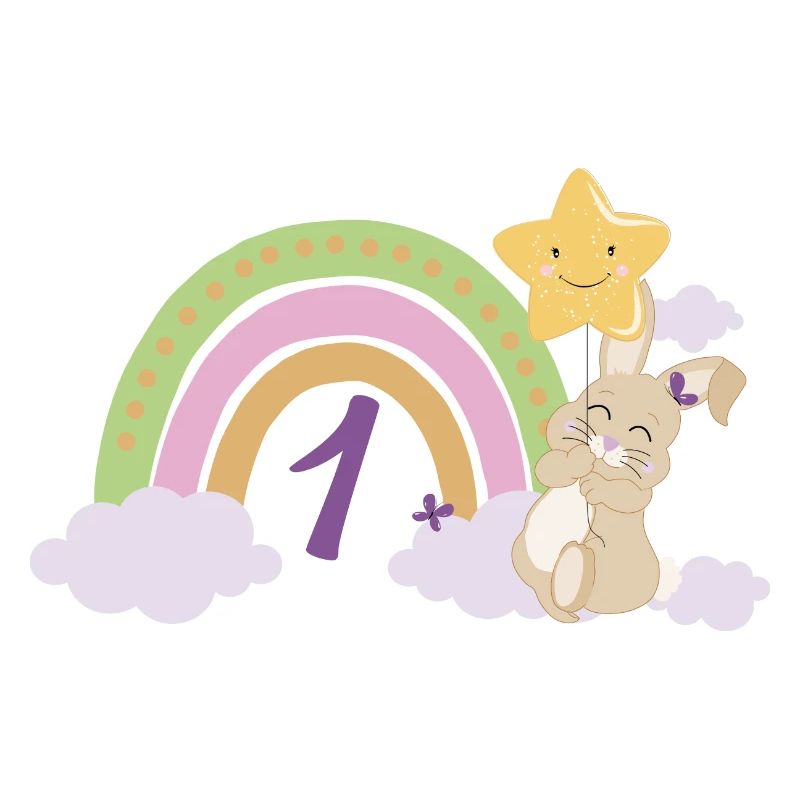 1. Geburtstag Regenbogen Hase Mädchen Geschenk