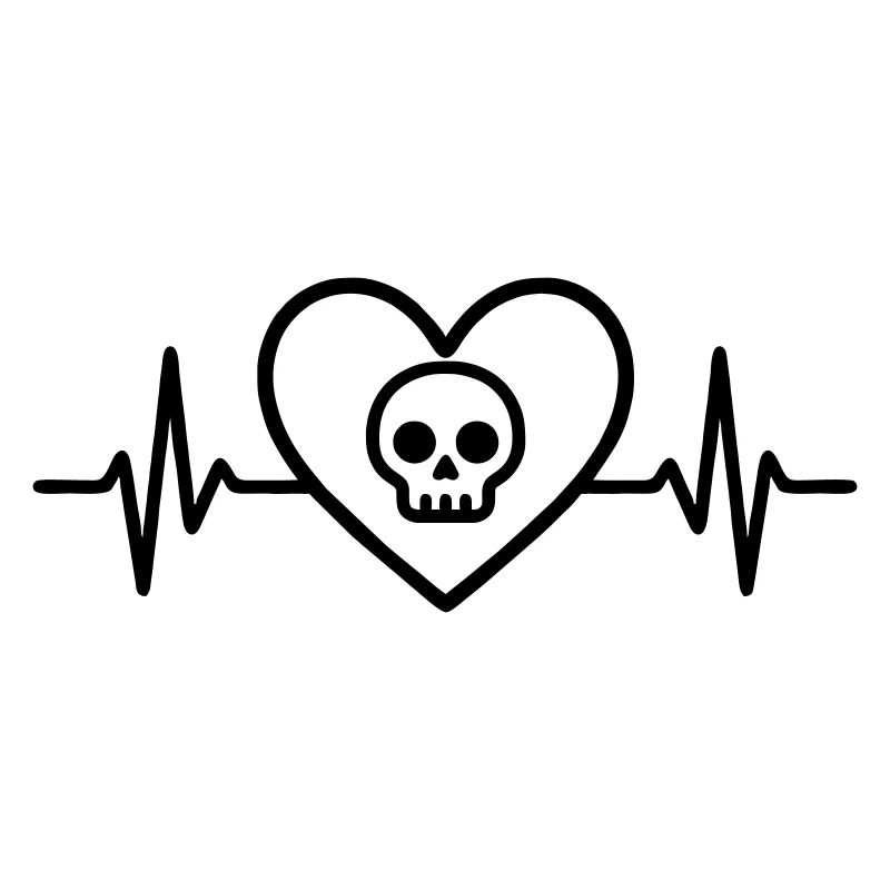 Skull Skull Halloween Heart