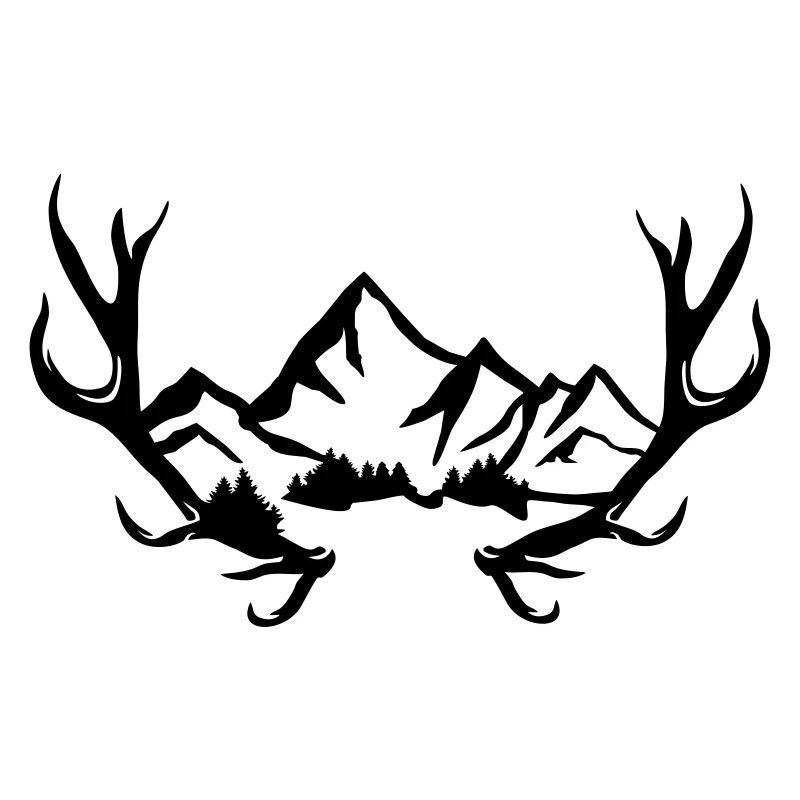 Geweih, Berge und Wald