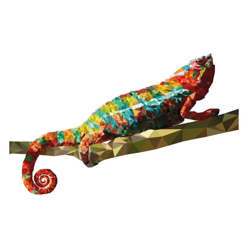 Chameleon Polygondesign Reptil Geschenkidee