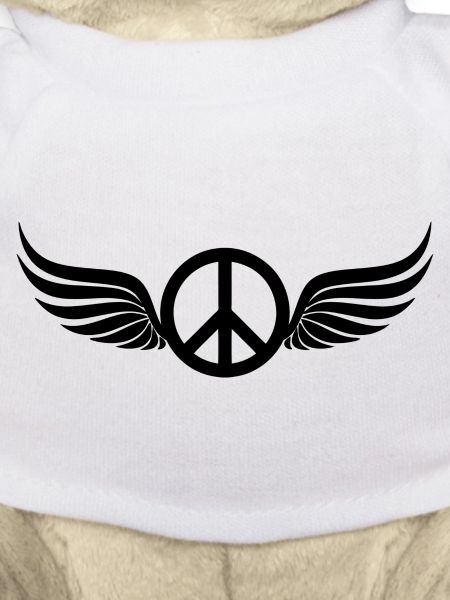 Winged Hippie Black Peace Sign