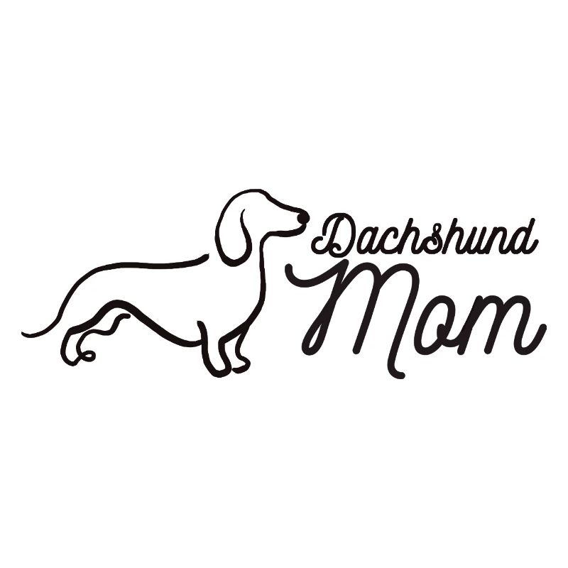 Dachshund Mom Script Logo Lineart Dackel