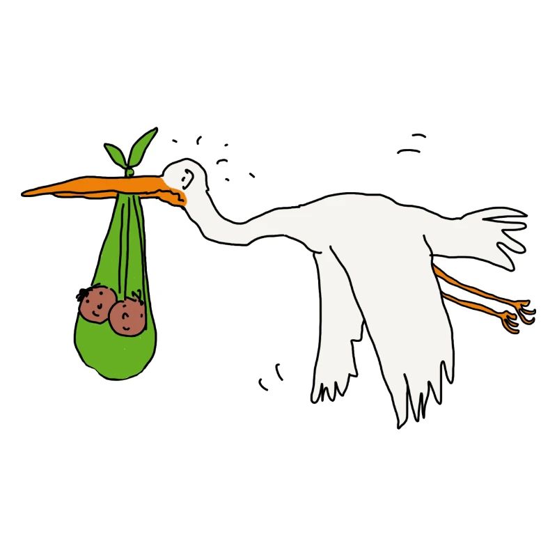 Zwillinge Storch dunkle Haut