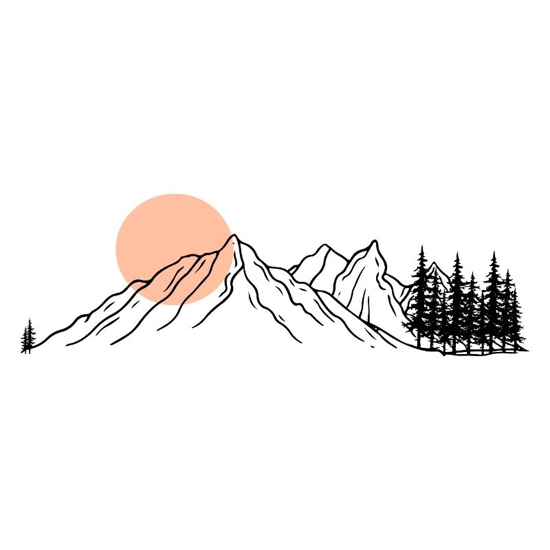 Peach Horizon Line Art