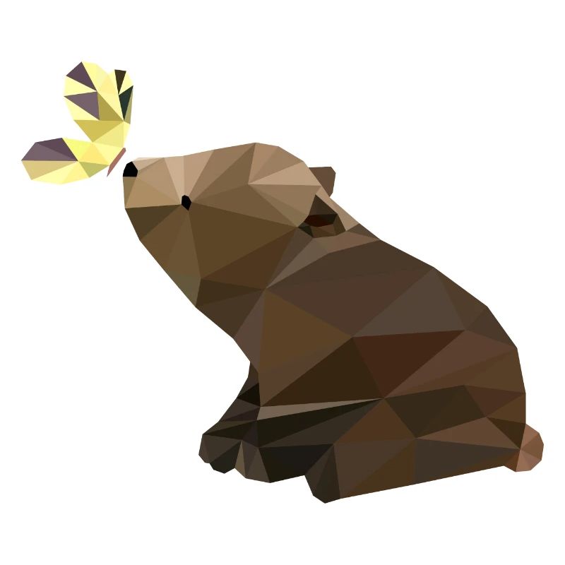 Ours avec papillon, bébé ours, doux