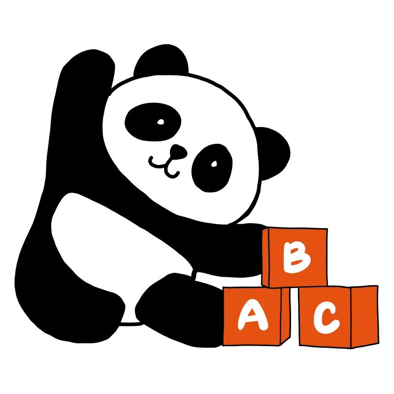 Cubic panda with letters