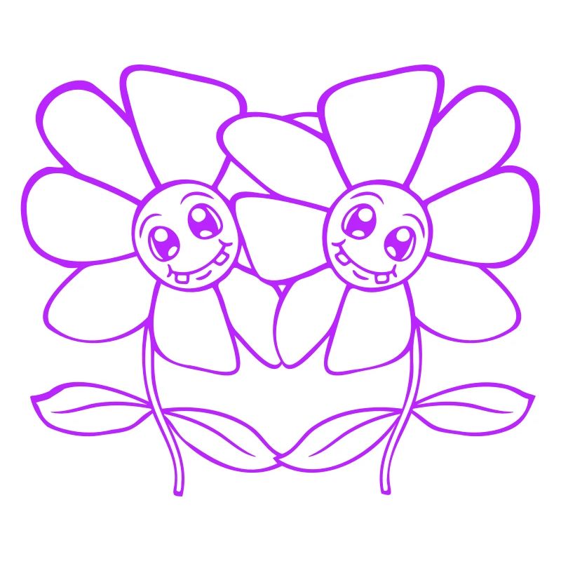 Zwei Hübsche Schöne Blümchen Blumen Blüten Freunde