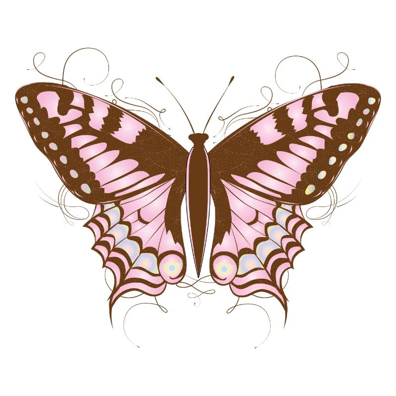 Papillon élégant dans les tons roses et terre