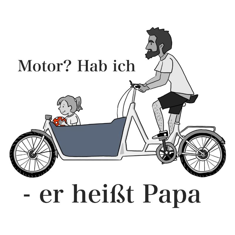 Papa sur vélo cargo