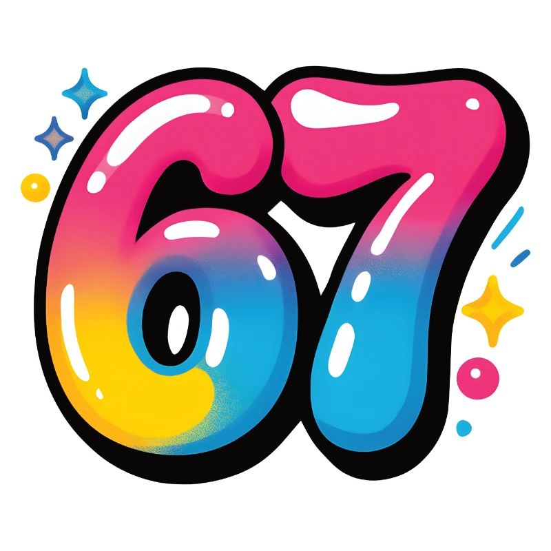 67 bunt sechs sieben bunte Luftballons