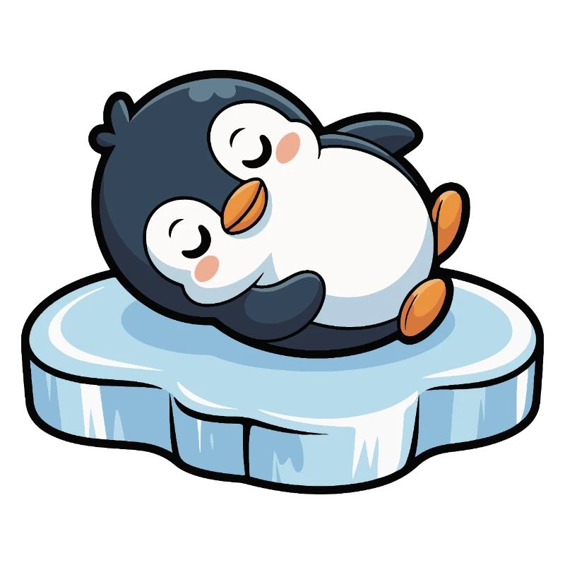 Schlafender Pinguin auf Eis