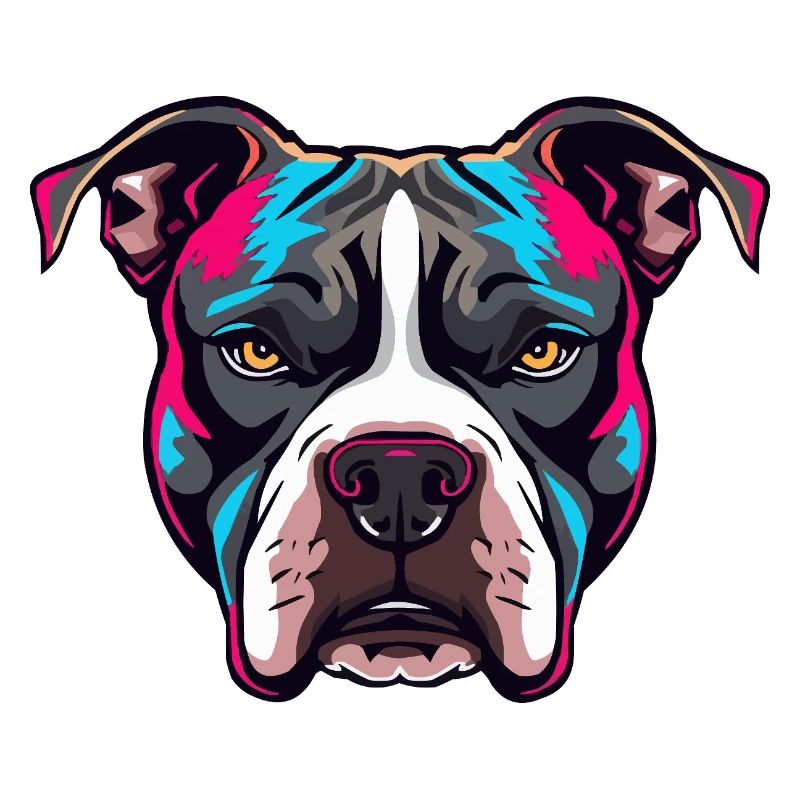 Neon Pitbull Porträt