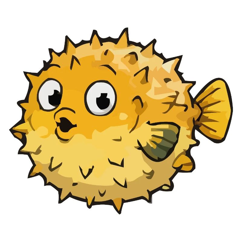 Dessin animé sphérique du poisson-globe