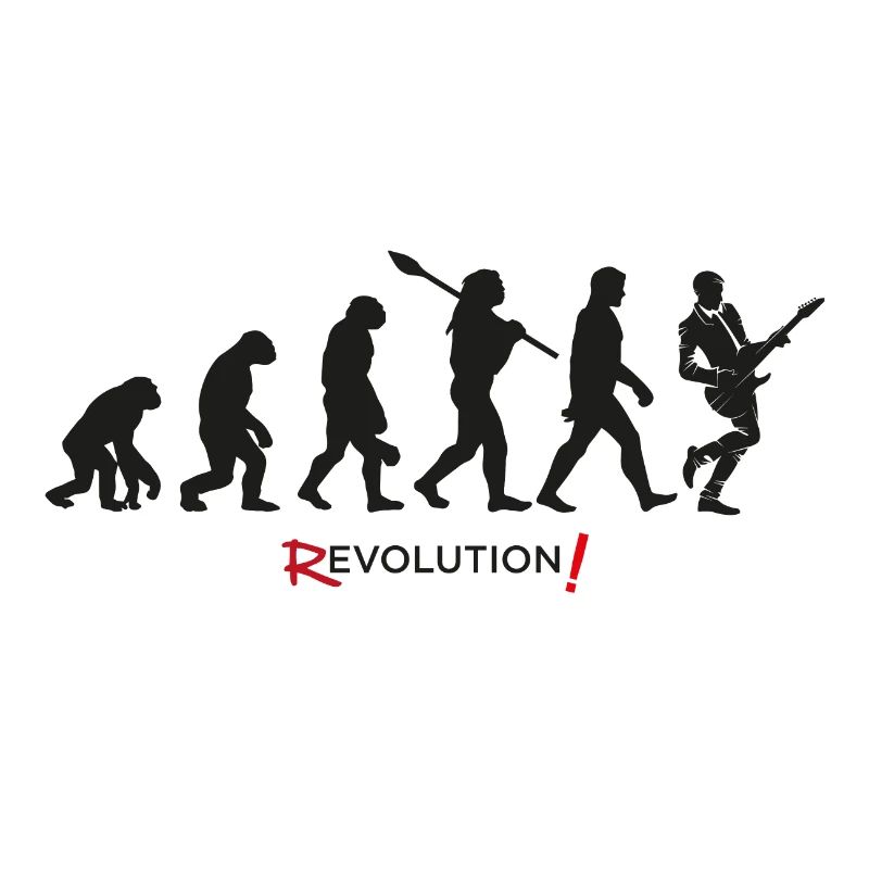 Evolution Revolution Musik Humor hübsches Mädchen