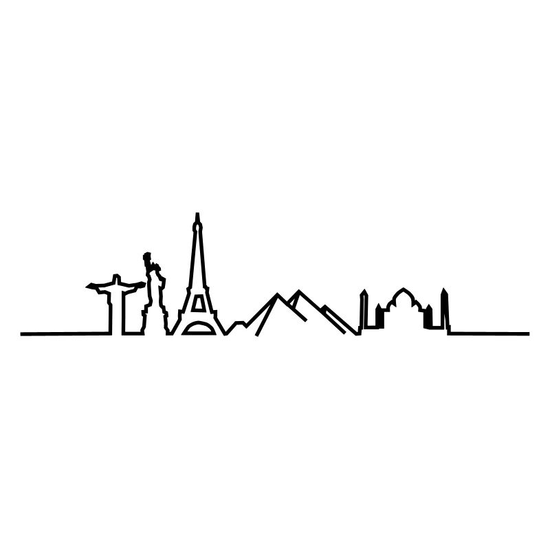 Einmal um die Welt// Shirt-Weltreise// Weltskyline