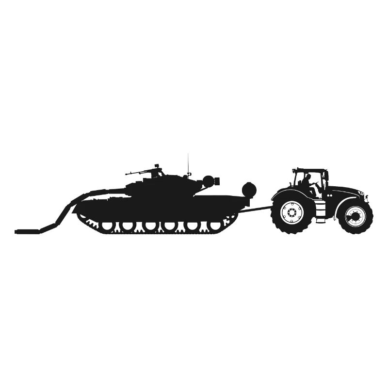 A tractor pulling a broken tank.