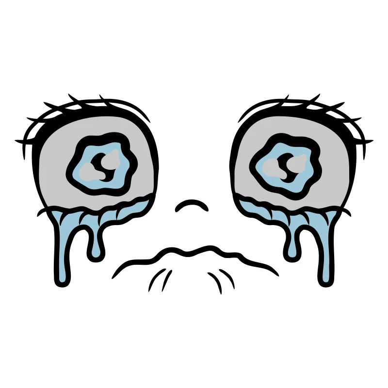 Sad crying girl face