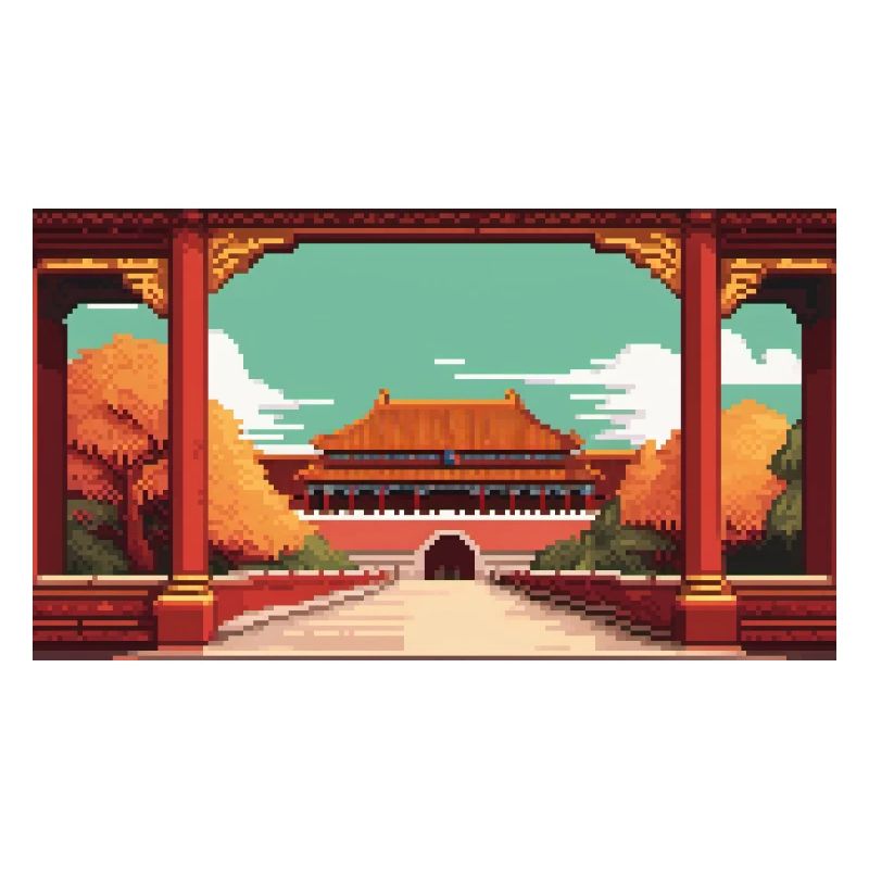 La Cité Interdite, Pékin, Chine - Pixel Art