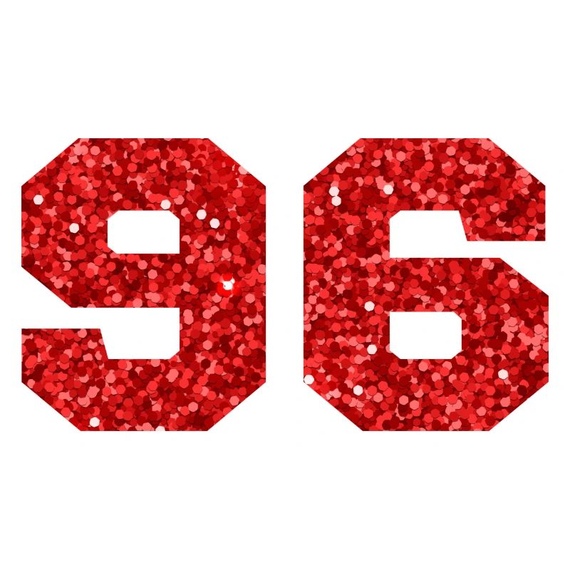 Number 96 Red Glitter - 96th Birthday